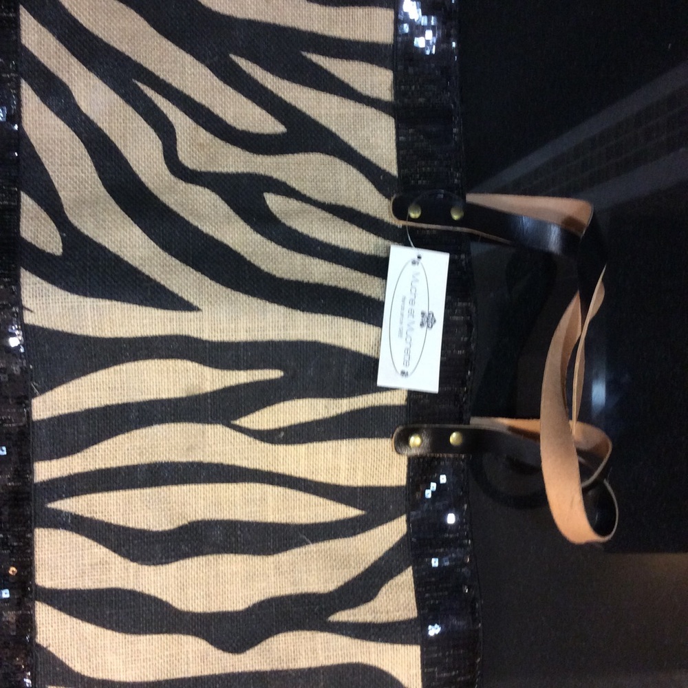 NWT! Muche et Muchette Zebra Sequined Tote.